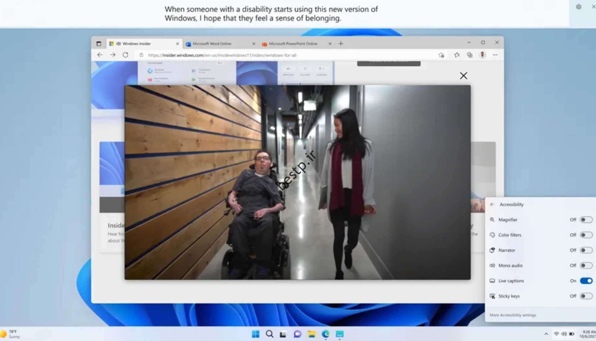 اسکرین شات با زیرنویس زنده در ویندوز 11
