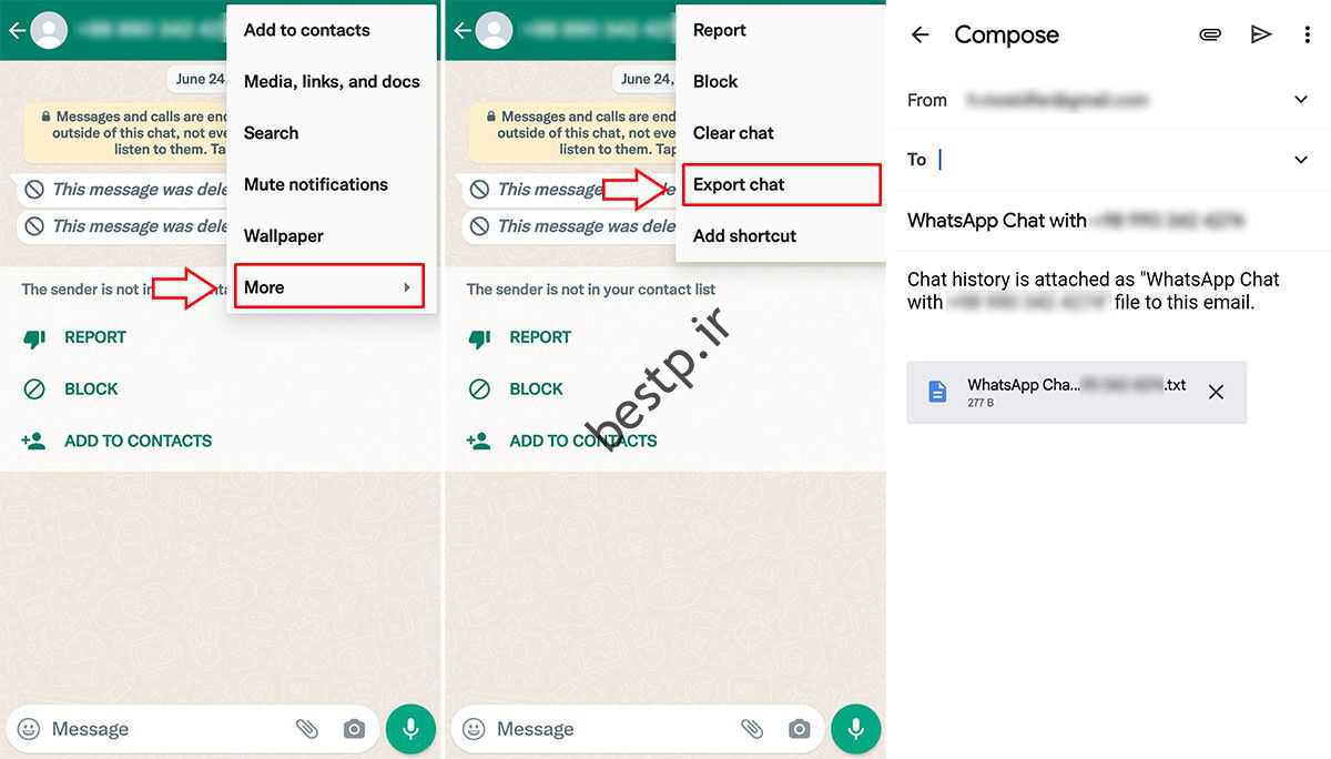 نمایش متن از چت های WhatsApp به عنوان یک فایل متنی